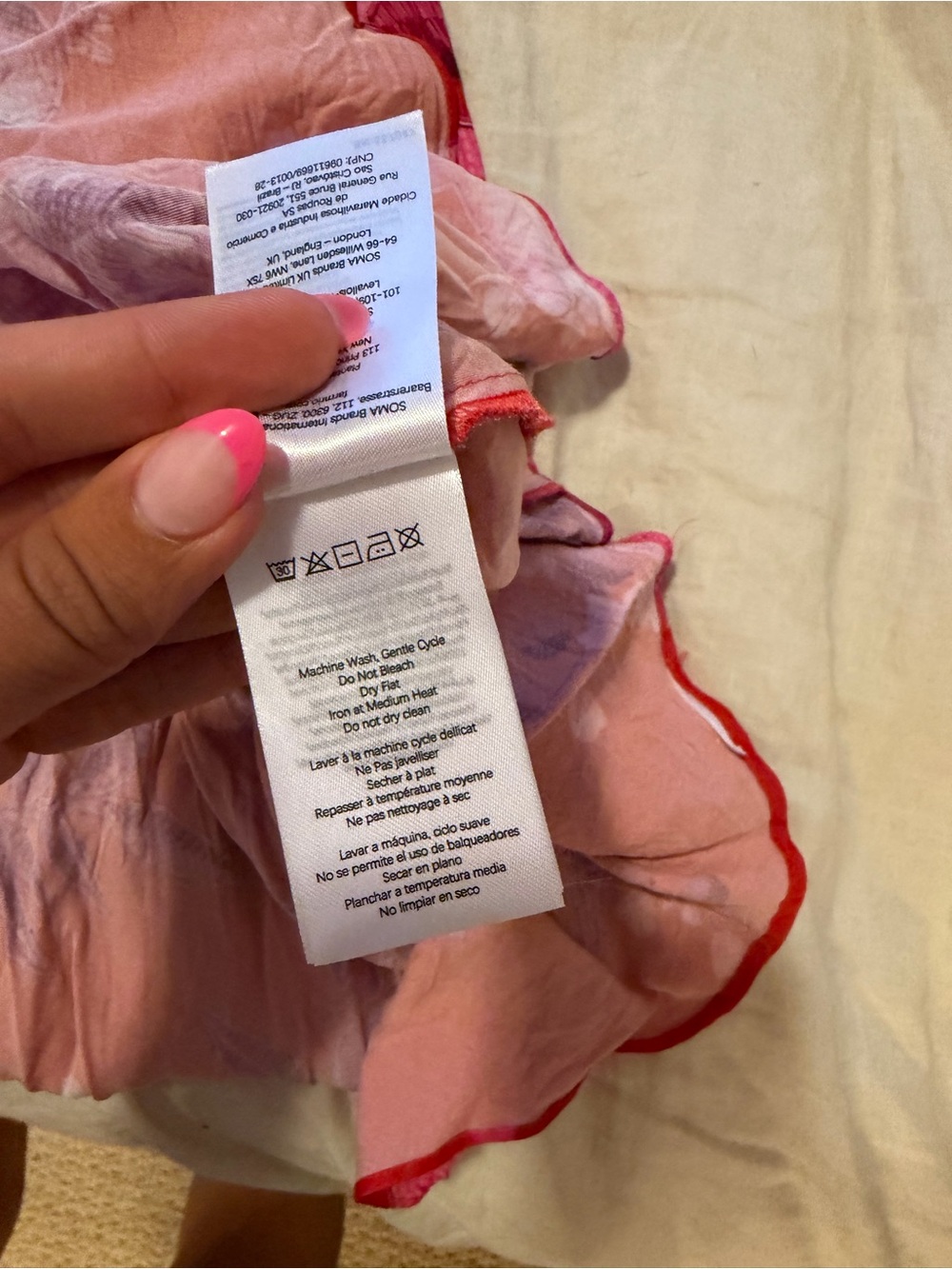 Farm Rio Summer Fruit Maxi Slip Dress - Red with Pink Floral - Picture 5 of 6
